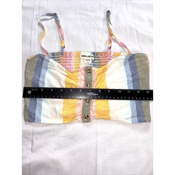 Billabong Let's Go Striped Crop Top Sarah Cameron Outer Banks OBX Boho Beach EUC - Picture 6 of 12